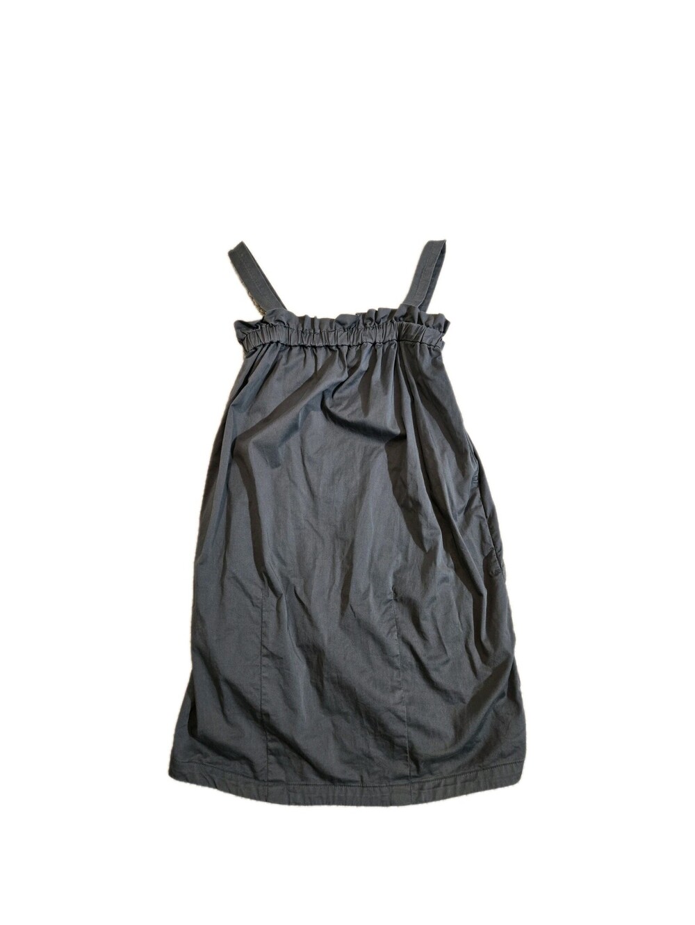 Everlane Organic Cotton Paperbag Dress in Dark Slate Mini Dress Gray Sz S